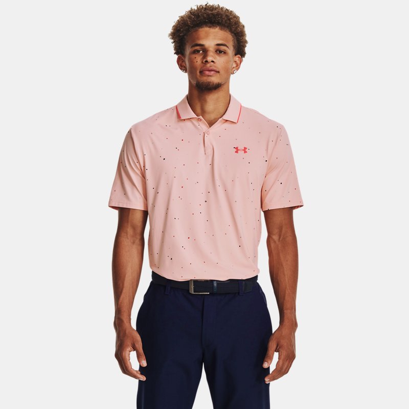 Polo Under Armour Iso-Chill Verge pour homme Rose Fizz / Venom Rouge M